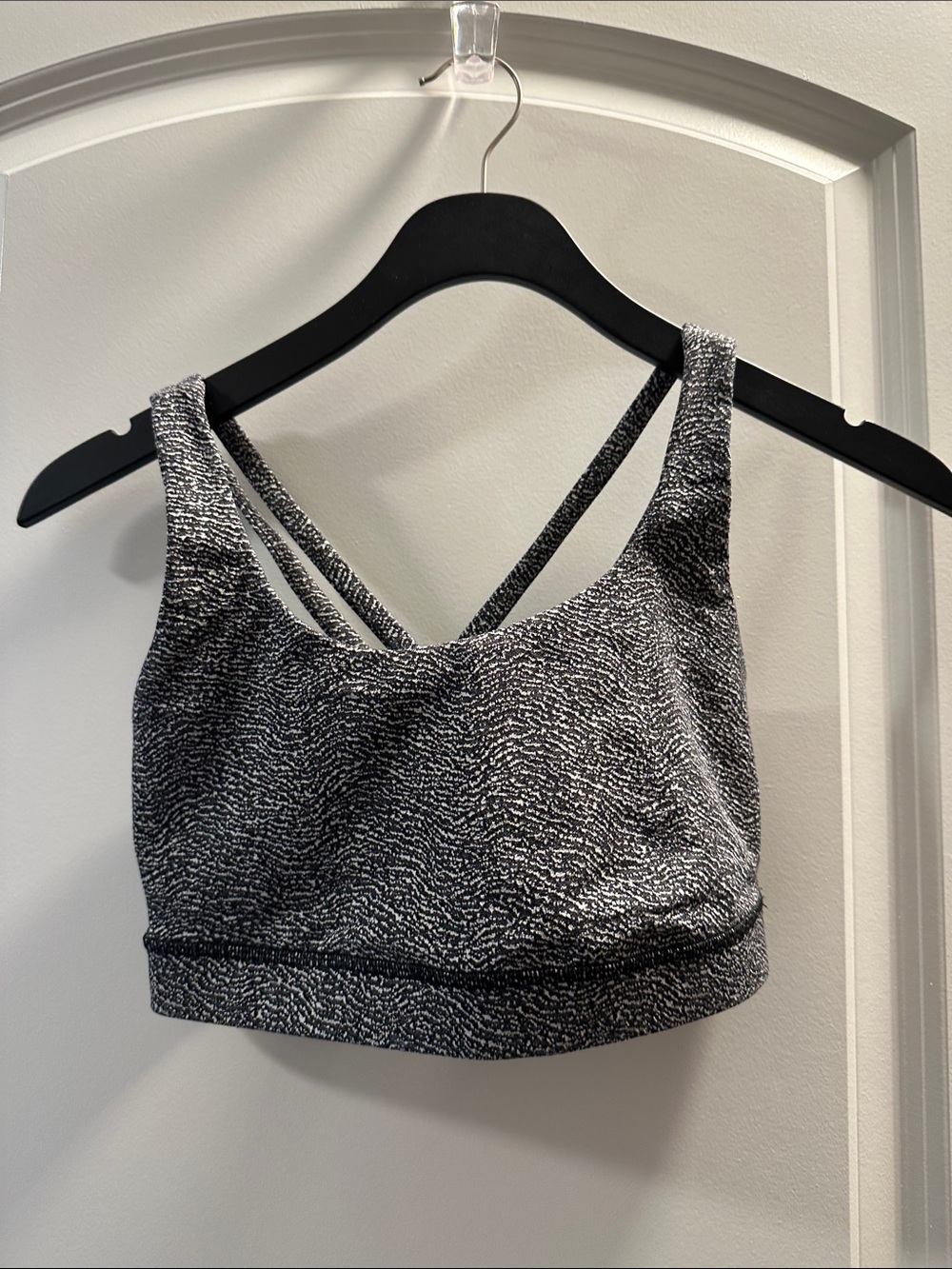 lululemon athletica Black & White Patterned Strappy Sports Bra